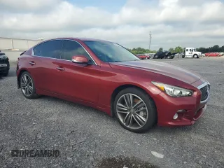 2014 Infiniti Q50 Sport with VIN JN1BV7AR6EM693711, listed as a Copart auction lot 64551895 with 124,843 mi miles and Salvage title. Bid and sale history available at DreamBid. Image 4.