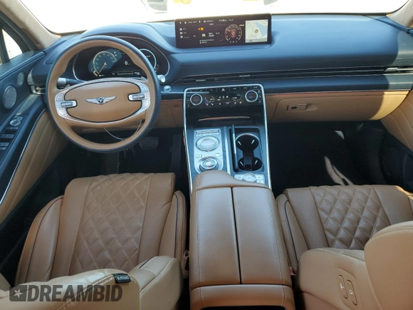 2021 Genesis GV80 with VIN KMUHCESC0MU054263, listed as a Copart auction lot 85953934 with 28,735 mi miles and Salvage Title. Bid and sale history available at DreamBid. Image 8.