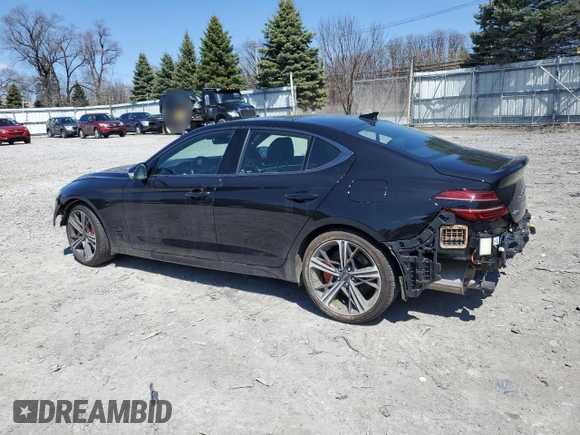 2024 Genesis G70 2.5T with VIN KMTG34SCXRU138219, listed as a Copart auction lot 53567155 with 13,323 mi miles and Salvage title. Bid and sale history available at DreamBid. Image 2.