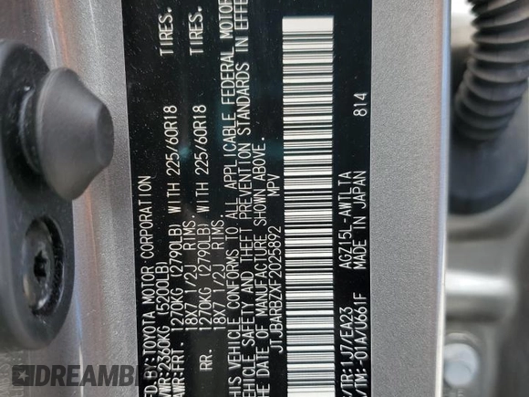 2015 Lexus NX 200t z VIN JTJBARBZXF2025892, wystawiony jako Copart lot #55451225 z przebiegiem 166 112 mil mil oraz Szkoda całkowita • Salvage title. Historia ofert i sprzedaży dostępna na DreamBid. Obrazek 14.