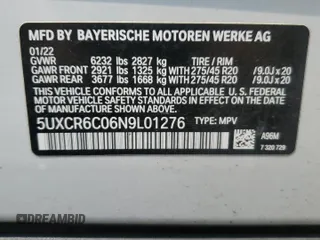 2022 BMW X5 xDrive40i z VIN 5UXCR6C06N9L01276, wystawiony jako Copart lot #58276515 z przebiegiem 28 794 mil mil oraz Szkoda całkowita • Salvage title. Historia ofert i sprzedaży dostępna na DreamBid. Obrazek 13.