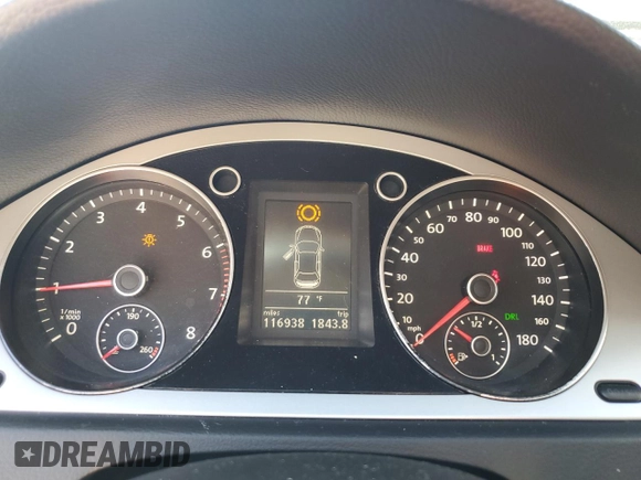 2011 Volkswagen CC Sport with VIN WVWMP7ANXBE712067, listed as a Copart auction lot 48621425 with 116,938 mi miles and Salvage Title. Bid and sale history available at carsss.com. Image 9.