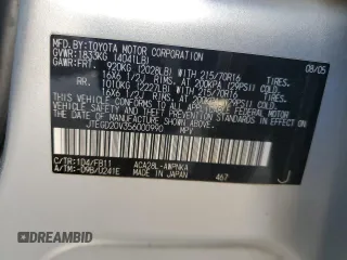 2005 Toyota RAV4 with VIN JTEGD20V356000990, listed as a Copart auction lot 47521455 with 184,351 mi miles and Clean Title. Bid and sale history available at carsss.com. Image 14.