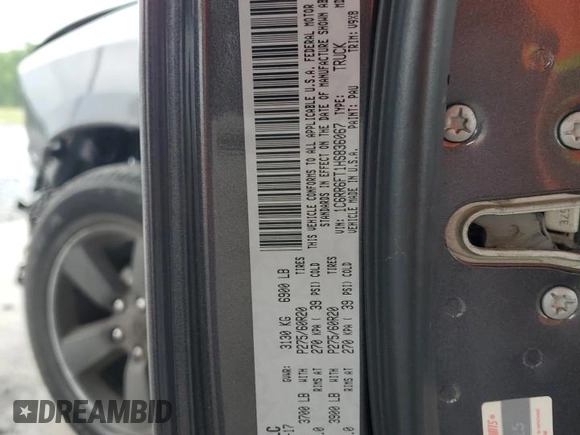 2017 Ram 1500 Express z VIN 1C6RR6FT1HS836067, wystawiony jako Copart lot #55864925 z przebiegiem 95 191 mil mil oraz Szkoda całkowita • Salvage title. Historia ofert i sprzedaży dostępna na DreamBid. Obrazek 12.