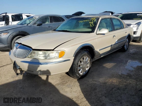 2002 Lincoln Continental with VIN 1LNHM97V32Y694132, listed as a Copart auction lot 76410144 with 0 mi miles and Non Repairable. Bid and sale history available at carsss.com. Image 1.