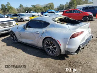 2021 Toyota GR Supra 2.0 with VIN WZ1DB2C00MW037881, listed as a Copart auction lot 86379904 with 0 mi miles and Salvage Title. Bid and sale history available at carsss.com. Image 2.