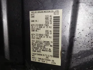 2022 Nissan Rogue SV with VIN 5N1BT3BB0NC671170, listed as a IAAI auction lot 41736425 with 52,757 mi miles. Bid and sale history available at carsss.com. Image 9.