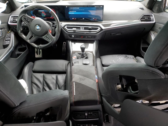2023 BMW M3 with VIN WBS53AY06PFP08079, listed as a Copart auction lot 48228285 with 9,869 mi miles and Salvage title. Bid and sale history available at DreamBid. Image 8.