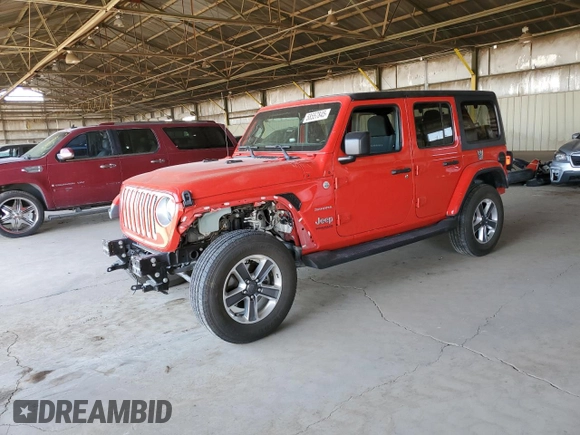 2020 Jeep Wrangler Unlimited Sahara Altitude с VIN 1C4HJXEN8LW268874, выставлен на аукционе Copart как лот 58557845 с пробегом 77 708 миль миль и Списание • Salvage title. История ставок и продаж доступна на DreamBid. Изображение 1.