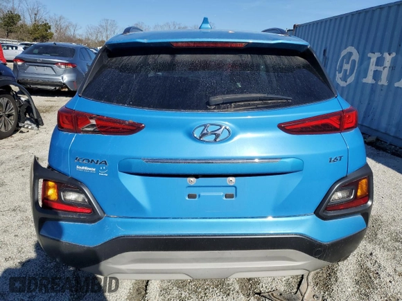 2021 Hyundai Kona Limited with VIN KM8K33A57MU605543, listed as a Copart auction lot 45055665 with 99,999 mi miles and Clean Title. Bid and sale history available at carsss.com. Image 6.