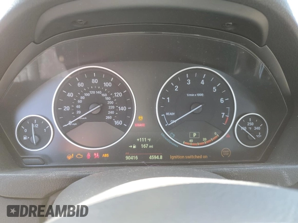2015 BMW 3 Series 328i z VIN WBA3C1C51FK118201, wystawiony jako Copart lot #56238705 z przebiegiem 90 416 mil mil oraz Szkoda całkowita • Salvage title. Historia ofert i sprzedaży dostępna na DreamBid. Obrazek 9.