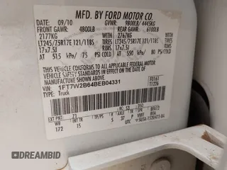 2011 Ford F-250 XL with VIN 1FT7W2B64BEB04331, listed as a IAAI auction lot 41795413 with Not provided miles and . Bid and sale history available at DreamBid. Image 9.