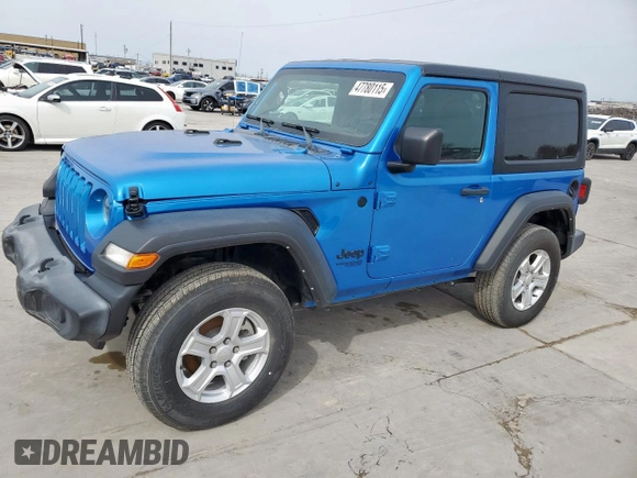 2021 Jeep Wrangler Sport S with VIN 1C4GJXAN0MW790739, listed as a Copart auction lot 47780115 with Not Provided miles and Salvage Title. Bid and sale history available at DreamBid. Image 1.