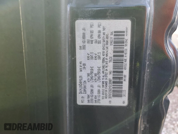 2000 Dodge 2500 with VIN 3B7KF2362YG132087, listed as a Copart auction lot 48668925 with 358,326 mi miles and Salvage title. Bid and sale history available at DreamBid. Image 12.