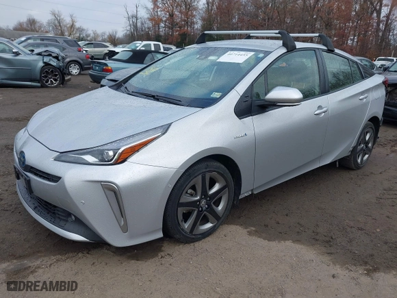 2022 Toyota Prius L Eco with VIN JTDKAMFU7N3154962, listed as a IAAI auction lot 40714455 with 53,588 mi miles. Bid and sale history available at carsss.com. Image 17.