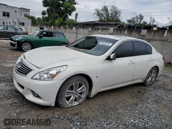 2015 Infiniti Q40 with VIN JN1CV6AP9FM502748, listed as a Copart auction lot 74823204 with 181,577 mi miles and Salvage Title. Bid and sale history available at carsss.com. Image 1.