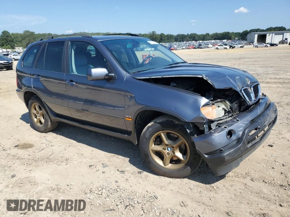 2002 BMW X5 3.0i with VIN 5UXFA53502LV72861, listed as a Copart auction lot 72165804 with 184,596 mi miles and Salvage Title. Bid and sale history available at carsss.com. Image 4.