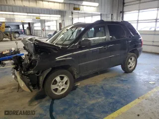 2008 Kia Sportage LX with VIN KNDJF724387504296, listed as a Copart auction lot 46443765 with 0 mi miles and Salvage Title. Bid and sale history available at carsss.com. Image 1.
