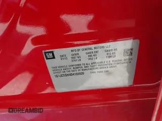 2013 Chevrolet Sonic LT with VIN 1G1JC5SH4D4169926, listed as a IAAI auction lot 41930121 with 105,351 mi miles and . Bid and sale history available at DreamBid. Image 9.