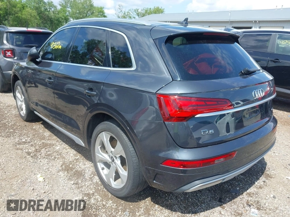 2021 Audi Q5 Premium Plus with VIN WA1BAAFY4M2062482, listed as a IAAI auction lot 42539165 with 40,312 mi miles and . Bid and sale history available at DreamBid. Image 3.