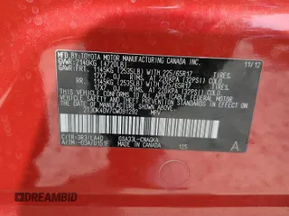2012 Toyota RAV4 Limited с VIN 2T3DK4DV7CW091292, выставлен на аукционе Copart как лот 59274425 с пробегом 135 122 миль миль и Списание • Salvage title. История ставок и продаж доступна на DreamBid. Изображение 14.