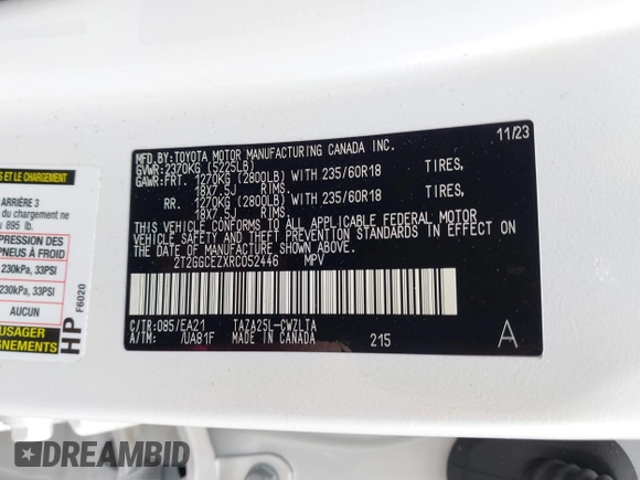 2024 Lexus NX 350 Premium z VIN 2T2GGCEZXRC052446, wystawiony jako IAAI lot #42538124 z przebiegiem 4 321 mil mil oraz . Historia ofert i sprzedaży dostępna na DreamBid. Obrazek 9.