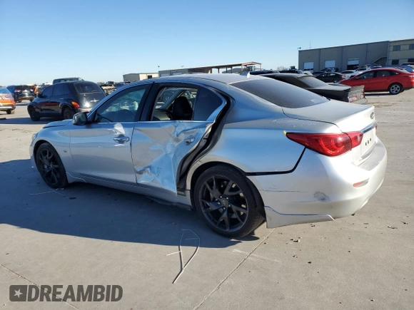 2014 Infiniti Q50 Sport with VIN JN1BV7AP0EM689376, listed as a Copart auction lot 42534115 with 112,187 mi miles and Salvage Title. Bid and sale history available at DreamBid. Image 2.