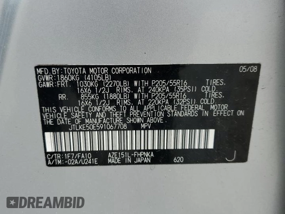 2009 Scion xB z VIN JTLKE50E591067708, wystawiony jako Copart lot #56297005 z przebiegiem 206 638 mil mil oraz Szkoda całkowita • Salvage title. Historia ofert i sprzedaży dostępna na DreamBid. Obrazek 12.
