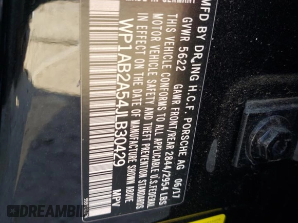 2018 Porsche Macan S with VIN WP1AB2A54JLB30429, listed as a Copart auction lot 54690155 with 51,028 mi miles and Clean title. Bid and sale history available at DreamBid. Image 13.