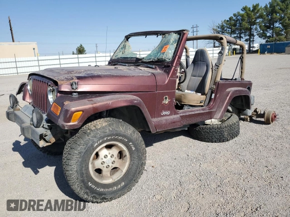 2002 Jeep Wrangler Sahara with VIN 1J4FA59S72P706380, listed as a Copart auction lot 56365355 with 282,467 mi miles and Clean title. Bid and sale history available at DreamBid. Image 1.