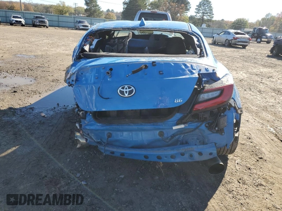 2022 Toyota GR86 Premium with VIN JF1ZNBF16N8755527, listed as a Copart auction lot 80988554 with 0 mi miles and Salvage Title. Bid and sale history available at carsss.com. Image 6.