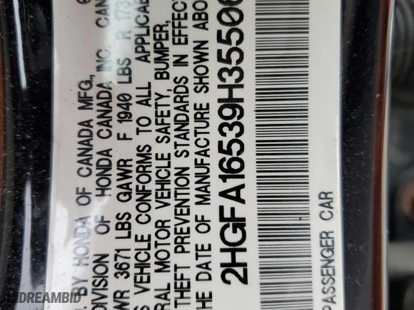 2009 Honda Civic Sdn LX with VIN 2HGFA16539H355061, listed as a Copart auction lot 49546375 with 135,225 mi miles and Salvage Title. Bid and sale history available at carsss.com. Image 12.