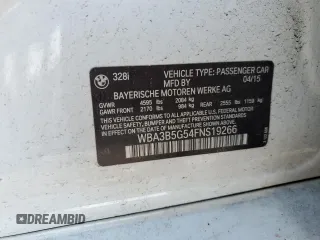 2015 BMW 3 Series 328i xDrive с VIN WBA3B5G54FNS19266, выставлен на аукционе Copart как лот 60695065 с пробегом 111 057 миль миль и Чистый • Clean title. История ставок и продаж доступна на DreamBid. Изображение 12.