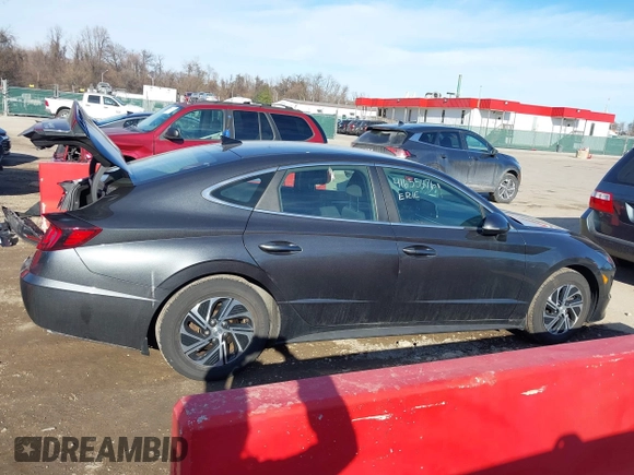 2020 Hyundai Sonata Hybrid Blue with VIN KMHL24JJ2LA016152, listed as a IAAI auction lot 41655476 with 168,982 mi miles. Bid and sale history available at carsss.com. Image 14.
