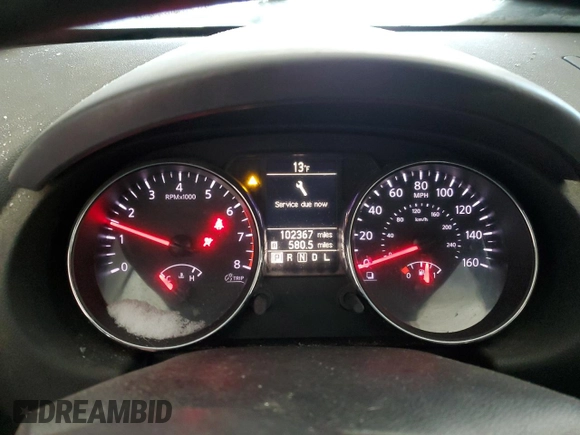 2015 Nissan Rogue S with VIN JN8AS5MV1FW752995, listed as a Copart auction lot 44002945 with 102,367 mi miles and Salvage Title. Bid and sale history available at DreamBid. Image 9.