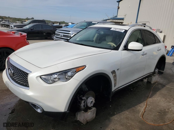 2017 Infiniti QX70 with VIN JN8CS1MU0HM142772, listed as a Copart auction lot 72931203 with 97,851 mi miles. Bid and sale history available at carsss.com. Image 1.