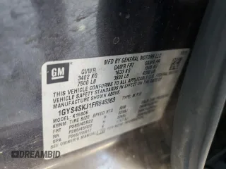2015 Cadillac Escalade ESV Luxury z VIN 1GYS4SKJ1FR648363, wystawiony jako Copart lot #67161404 z przebiegiem 167 917 mil mil oraz Szkoda całkowita • Salvage title. Historia ofert i sprzedaży dostępna na DreamBid. Obrazek 12.