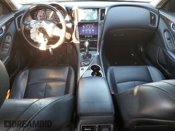 2014 Infiniti Q50 Premium with VIN JN1BV7AR9EM707892, listed as a Copart auction lot 82459294 with 144,387 mi miles and Salvage title. Bid and sale history available at DreamBid. Image 8.