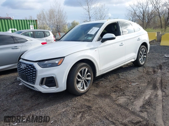 2023 Audi Q5 Sportback S line Premium Plus with VIN WA15AAFY9P2015093, listed as a IAAI auction lot 42024672 with 14,680 mi miles and . Bid and sale history available at DreamBid. Image 2.