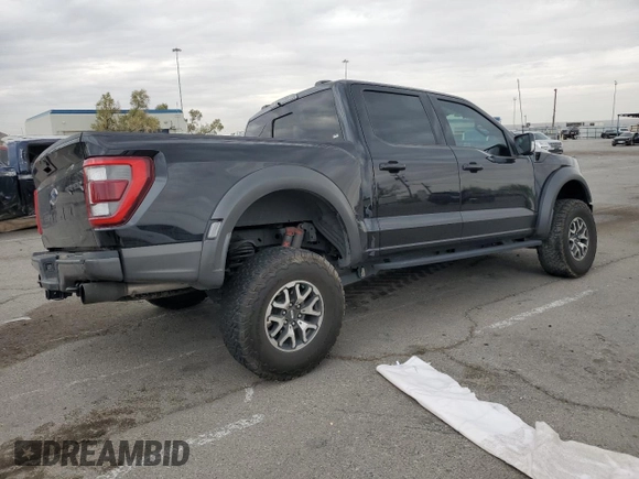 2021 Ford F-150 Raptor with VIN 1FTFW1RG3MFC62242, listed as a Copart auction lot 69325264 with 33,497 mi miles and Salvage Title. Bid and sale history available at carsss.com. Image 3.