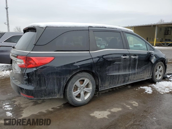 2020 Honda Odyssey EX with VIN 5FNRL6H52LB051555, listed as a Copart auction lot 44584755 with 55,905 mi miles and Salvage Title. Bid and sale history available at DreamBid. Image 3.