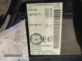 2014 Nissan Altima SL with VIN 1N4AL3AP6EN334087, listed as a IAAI auction lot 41902003 with 155,523 mi miles and . Bid and sale history available at DreamBid. Image 9.