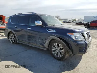 2019 Nissan Armada SL with VIN JN8AY2ND6K9090410, listed as a Copart auction lot 46342825 with 106,930 mi miles and Salvage Title. Bid and sale history available at carsss.com. Image 4.