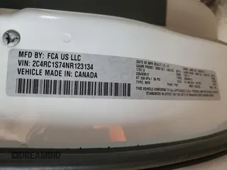 2022 Chrysler Pacifica Hybrid Limited with VIN 2C4RC1S74NR123134, listed as a Copart auction lot 57906795 with 75,648 mi miles and Salvage title. Bid and sale history available at DreamBid. Image 13.
