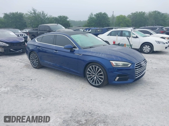 2018 Audi A5 Sportback Premium Plus with VIN WAUBNCF51JA010348, listed as a IAAI auction lot 42158517 with 78,731 mi miles and . Bid and sale history available at DreamBid. Image 1.