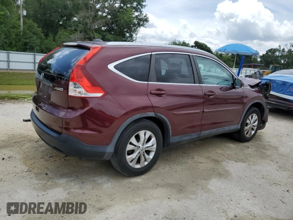 2012 Honda CR-V EX-L with VIN 5J6RM4H71CL061326, listed as a Copart auction lot 58517235 with 182,697 mi miles and Salvage title. Bid and sale history available at DreamBid. Image 3.