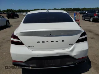 2023 Genesis G70 2.0T with VIN KMTG34TA8PU134275, listed as a Copart auction lot 63462324 with 8,017 mi miles and Salvage Title. Bid and sale history available at carsss.com. Image 6.