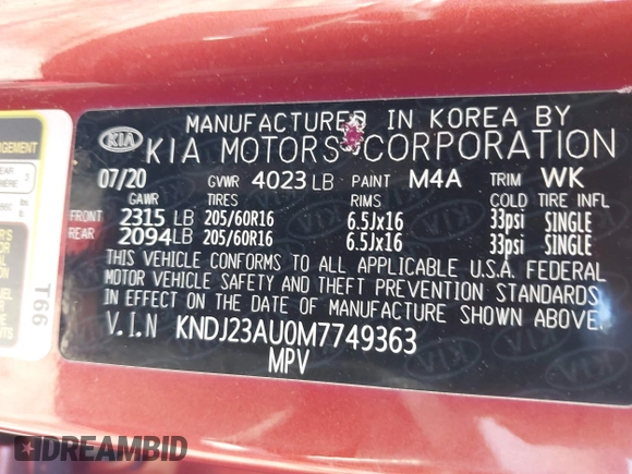 2021 Kia Soul LX with VIN KNDJ23AU0M7749363, listed as a IAAI auction lot 41457438 with 38,129 mi miles. Bid and sale history available at carsss.com. Image 9.