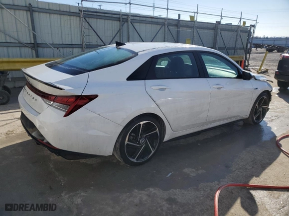 2023 Hyundai Elantra N Line with VIN KMHLR4AFXPU537308, listed as a Copart auction lot 42603105 with 64,843 mi miles and Salvage Title. Bid and sale history available at carsss.com. Image 3.