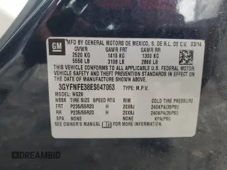 2014 Cadillac SRX Performance Collection with VIN 3GYFNFE38ES647063, listed as a Copart auction lot 55166145 with 161,472 mi miles and Salvage title. Bid and sale history available at DreamBid. Image 12.